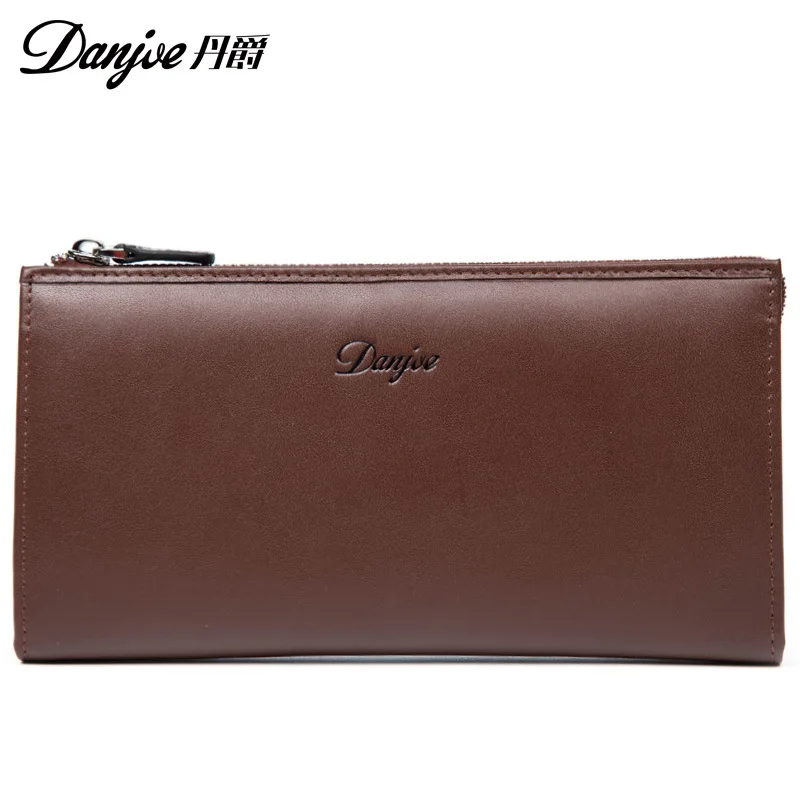 

DANJUE Man Soft Leather Clutch Money Bag Men's Wallets Genuine Leather Long Purse Business Male Card Holder Leisure Phone Wallet