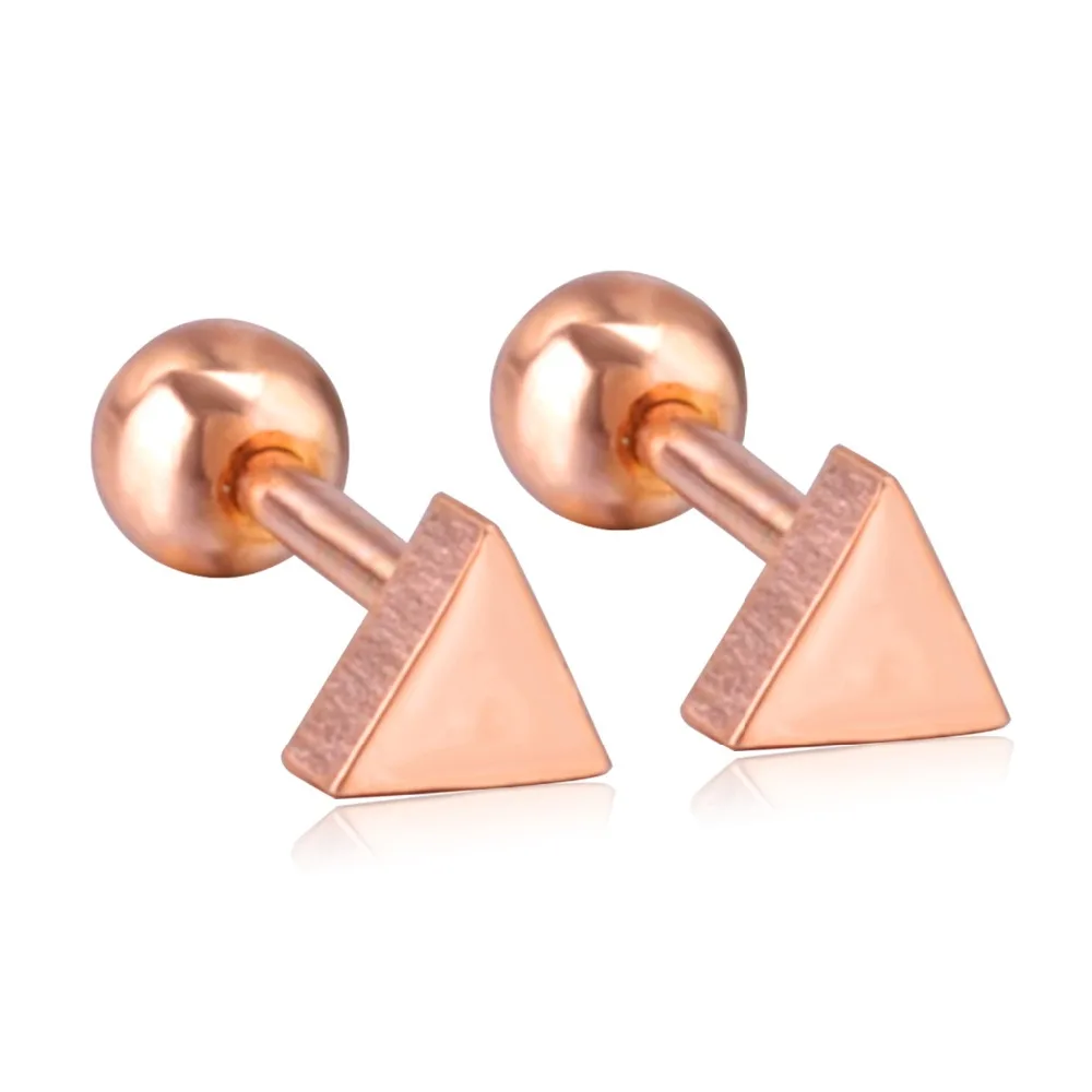Серьги гвоздики LUXUSTEEL из нержавеющей стали ювелирные изделия цвета розового