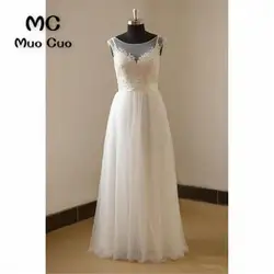 2018 Иллюзия Свадебные платья Robe De Mariage совок аппликации из бисера Vestido De Noiva пол Длина свадебное платье с бисером