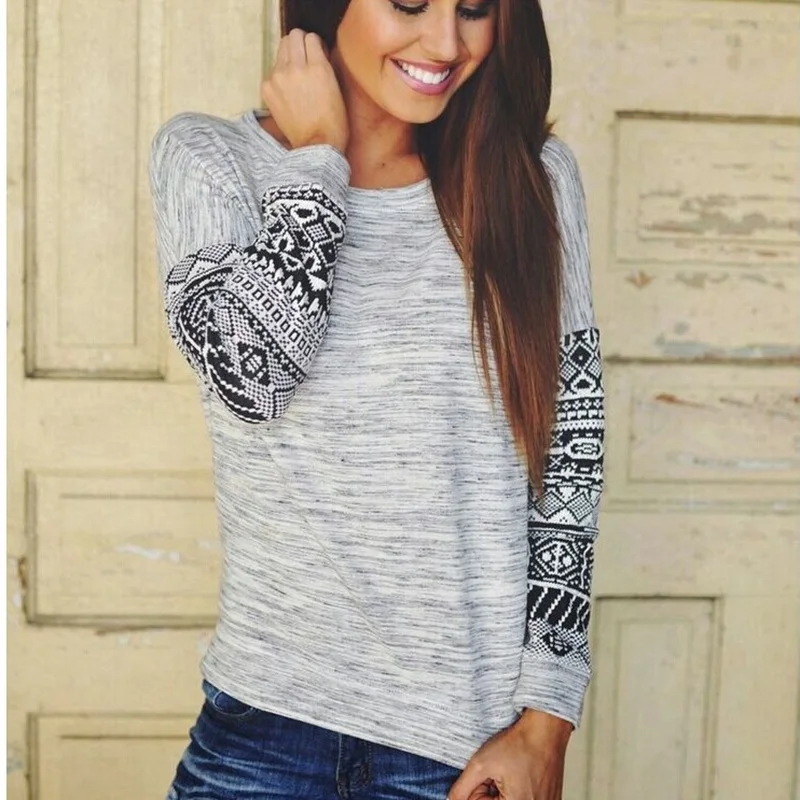 2018 Women Girls New Fashion Casual Solid Loose Pullover Sweaters Autumn/Winter Long-Sleeve O-Neck Cotton Sweaters Tops Hot