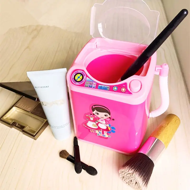 Мини электрическая стиральная машина кукольный домик мебель ролевые игры игрушки очень эффективно пригодны для мытья макияжа щетки очиститель инструмент