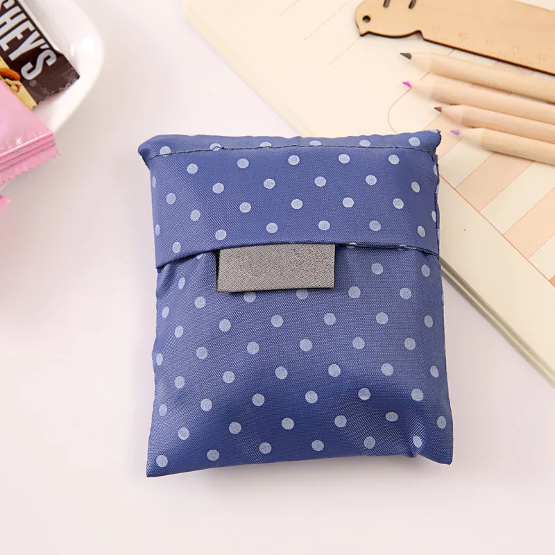 Dark blue dots Новая горячая распродажа, модная Складная зеленая хозяйственная сумка с принтом, сумка-тоут, складная сумка, удобная вместительная сумка для хранения - Цвет: Dark blue dots