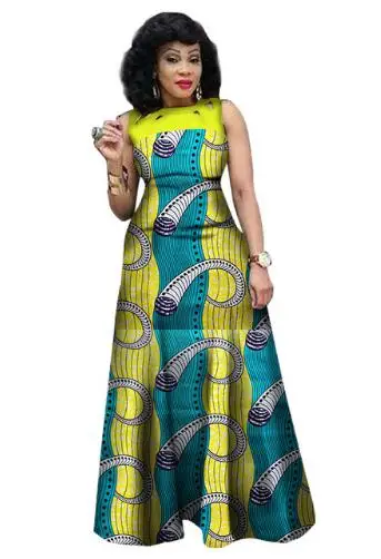 Африканские платья африканская одежда продвижение хлопок Новые Модные женские - Цвет: Цвет: желтый