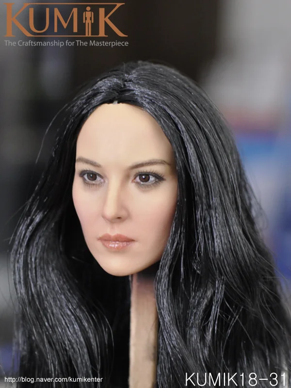 KUMIK KM18-29 Female Curls Hair Head Sculpt 1/6 Asia Girl Model For 12inch Body Figure Toys KM18-30 KM18-31 toys | Игрушки и хобби