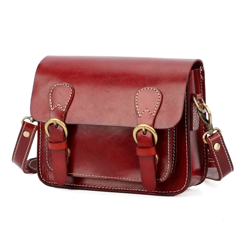 

Leather multi-color optional Hot Ms. satchel Art Fresh Shoulder Messenger Bag Leather Handbags Vegetable tanned leather