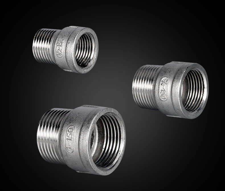 304 Stainless Steel Pipe Fitting 3/8" 1/2" 3/4" 1" 1-1/4" 1-1/2" BSP Male to Female Thread Tube Connector