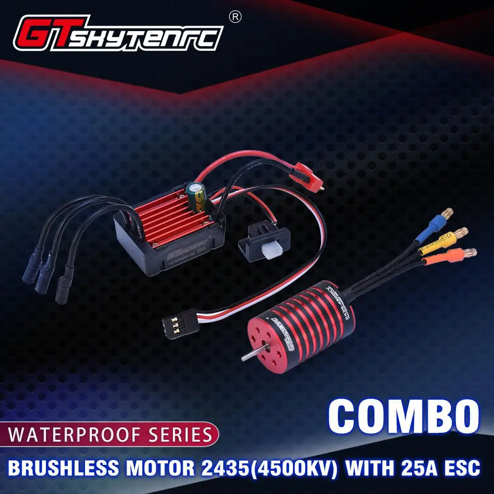 

LeadingStar GTSKYTENRC Combo 2435 4500KV 4800KV Brushless Motor w/ 25A ESC for 1:16 1:18 RC Buggy Drift Racing Car