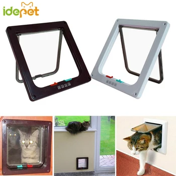 

Pet Cat Dog Gate Lockable Safe Flap Door Pet product Cat toy Stable Cat Doors Convenient Pet Intellectual Passage Doors 40 P1