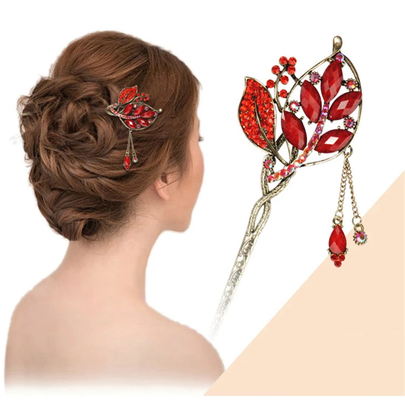 

Hairpin Wedding Elegant Fashion Gift Colorful Rhinestone Hair Stick 1Pcs Hair Pin
