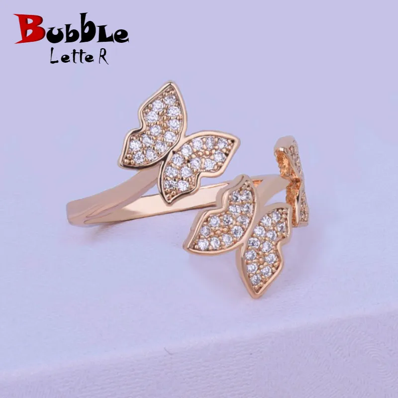 

Butterfly Shape Zircon Copper Material Ring for Women size 6-9