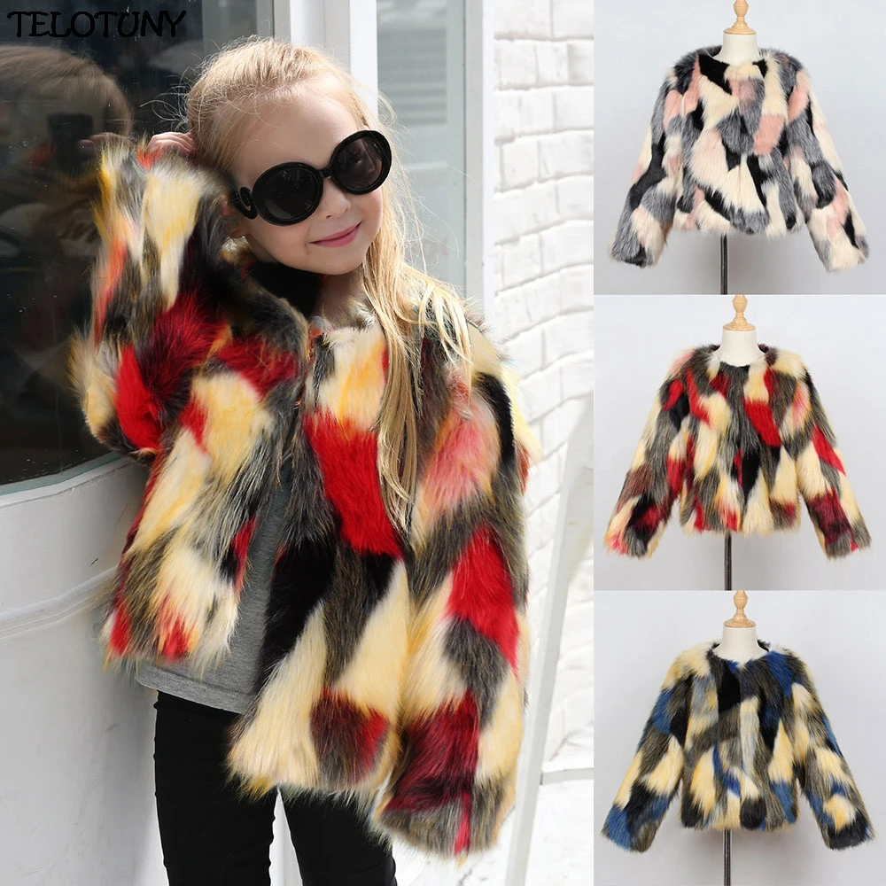 

Baby Girl Winter Clothes Artificial Fur Vest Coats Warm Waistcoat kids Sleeveless Jacket Outerwear Clothing For 12M-6Years Child
