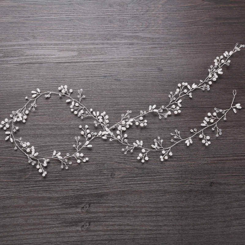 Vintage Bridal Headdress 100 CM Woman Pearls Beaded Golden/ White Hair Accessories Wedding Party Gifts New Arrival Vintage Bridal Headdress 100 CM Woman Pearls Beaded Golden/ White Hair Accessories Wedding Party Gifts New Arrival