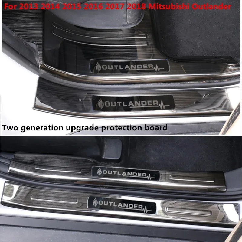 Mitsubishi OUTLANDER XL 2006-2012 Rear Bumper Protector Stainless Steel Scuff