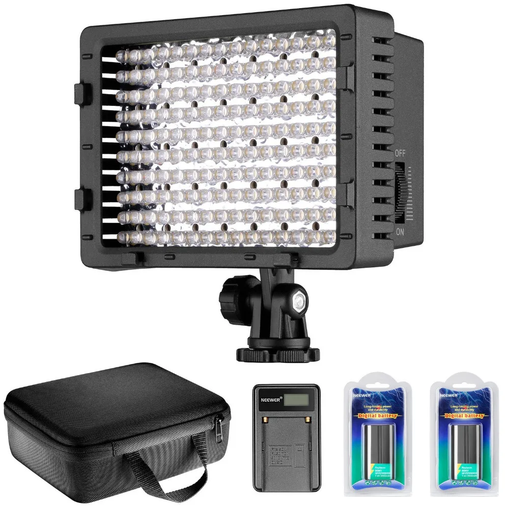 Neewer CN-160 LED Dimmable Ultra High Power Panel Video Light Kit for Canon, Nikon, Pentax, Sony DSLR Cameras,DV Camcorders Neewer CN-160 LED Dimmable Ultra High Power Panel Video Light Kit for Canon, Nikon, Pentax, Sony DSLR Cameras,DV Camcorders