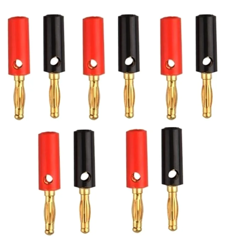 

10pcs Audio Speaker Screw Banana Gold Plate Plugs Connectors 4mm Accessories DC112