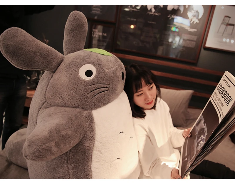 Dorimytrader hot anime totoro plush toy giant stuffed cartoon totoro doll pillow for children friend gift decoration 100cm 120cm 140cm DY50601 (13)