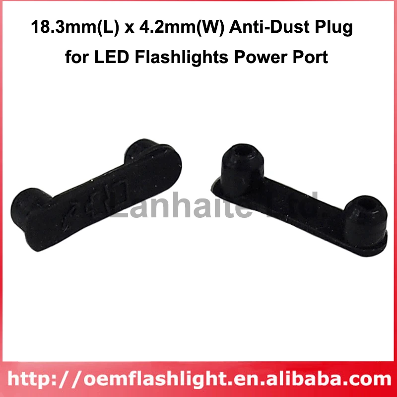 18,3 мм(L) x 4,2 мм(Ш) Анти-Пылезащитная заглушка для Светодиодный фонарики Мощность Порты и разъёмы-черный(5 шт