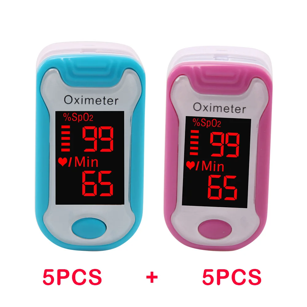 10 шт. цифровой Пальчиковый Пульсоксиметр медицинское оборудование Saturometro Heartrate монитор портативный ЖК-оксиметр пульса - Цвет: blue pink 10pcs