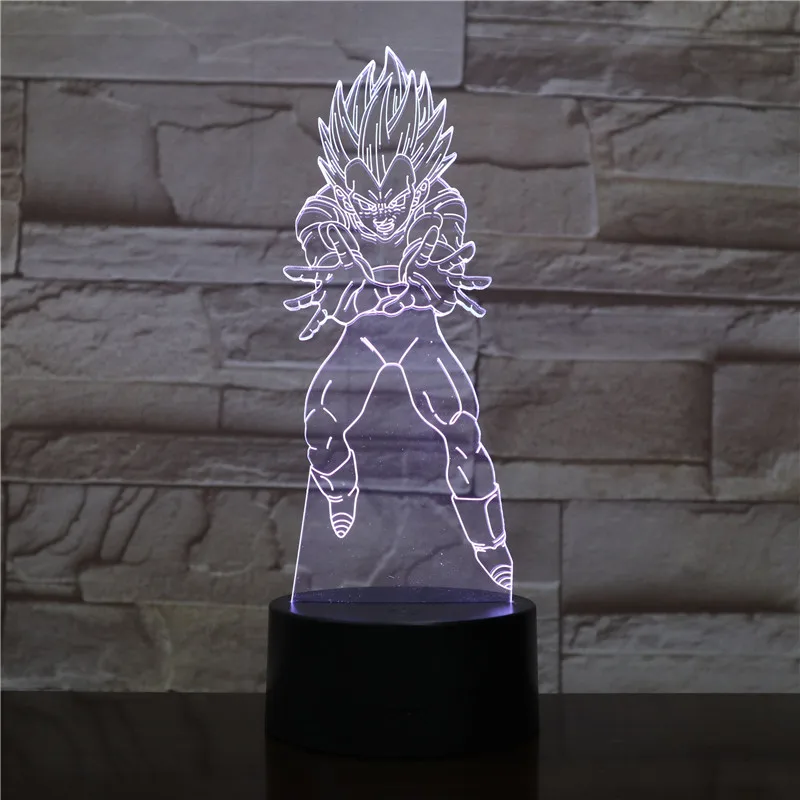 Фигурка "Dragon Ball" атмосферная настольная лампа Lampara Супер Saiyan Goku Usb 3d светодиодный ночник прикроватный сенсорный Сенсор освещение лампа