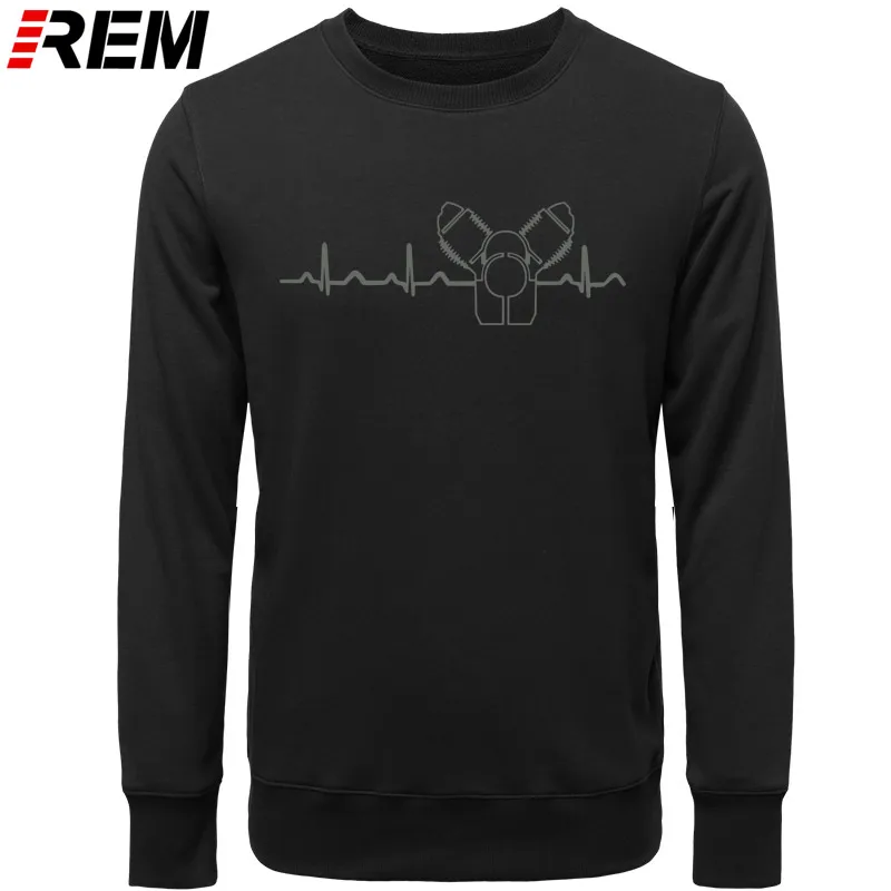 BLACK GRAY REM хлопок o-образным вырезом пользовательские печатные мужские Moto Guzzi Heartbeat зеленые мужские Толстовки, Толстовки - Цвет: BLACK GRAY