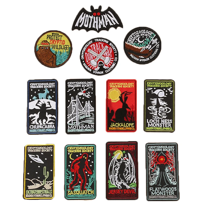 

Cryptozoology Tracking Society Patch Friends Cryptid Wildlife Sasquatch Bigfoot Patches Appliques Mothman Cryptid PSA Badge
