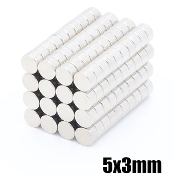 

200pcs 5x3 mm NdFeB super strong process strong neodymium magnet rare earth refrigerator magnet small strong magnet 5mm x 3mm