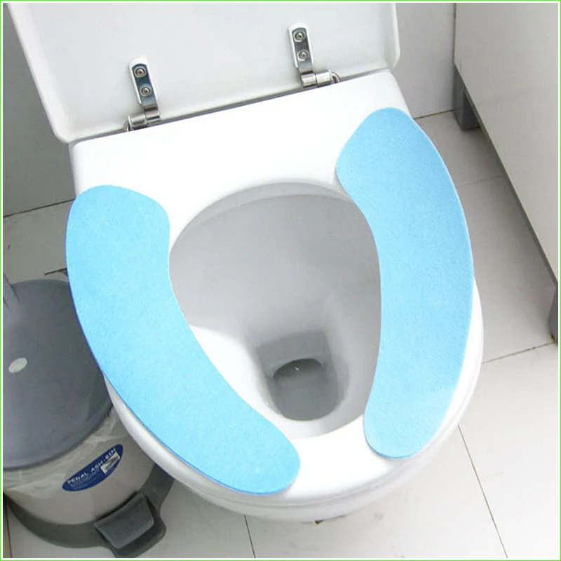 1pair Soft Comfortable Artificial Fiber Washable Bathroom Toilet Seat