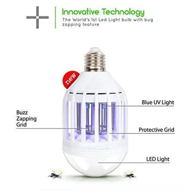 Free Shipping !!! LED Bulb E27 15W Anti-Mosquito Insect Zapper Flying Moths Killer Light lamp BZ