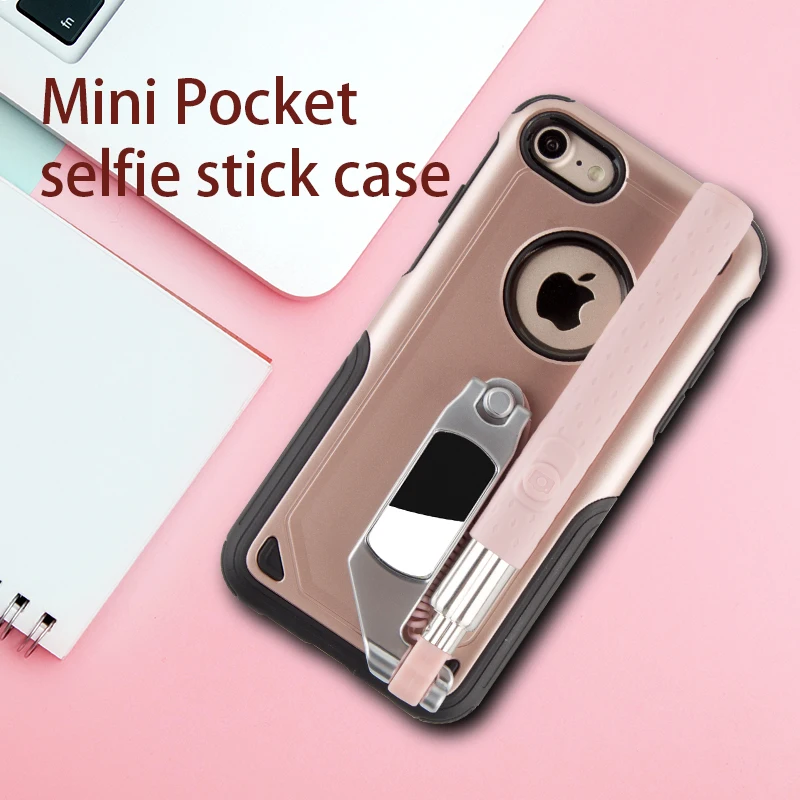 Tashells Selfie Stick Case for iPhone X Hybrid Armor TPU Case for