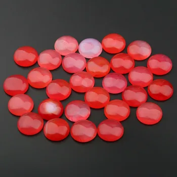 

Natural Stone Cherry Red Agates Stone Cabochon 10 16 18 mm Round No Hole Beads for Jewelry Making DIY Ring