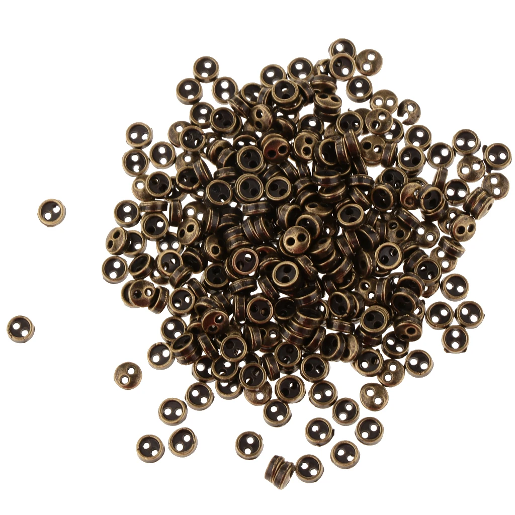 300pcs/set Mini Metal Tiny Buttons for Doll Clothes DIY Making Accessories Light Bronze