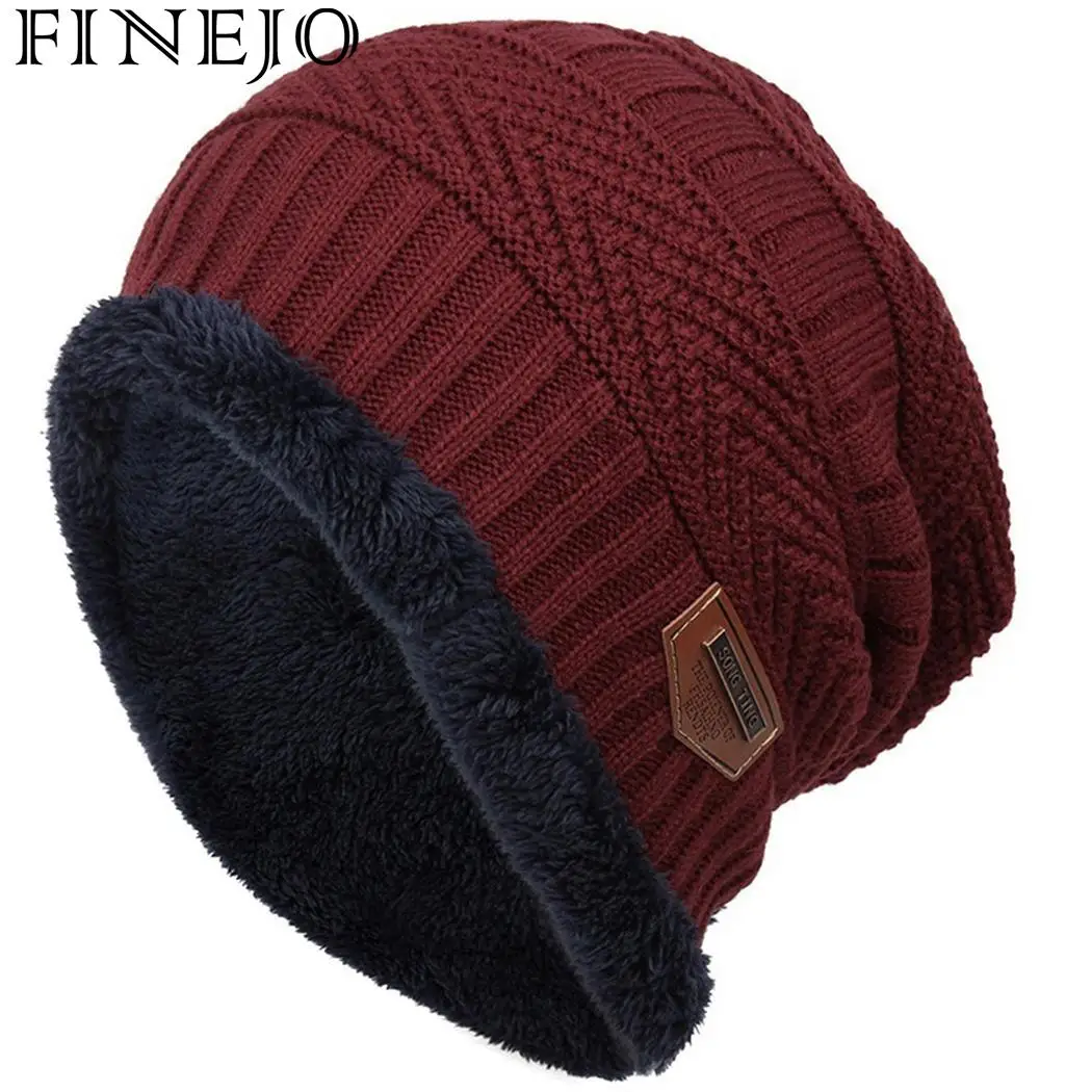 Вязаная шапка женская мода контрастного цвета Зимние теплые мужские флисовые шапки бини