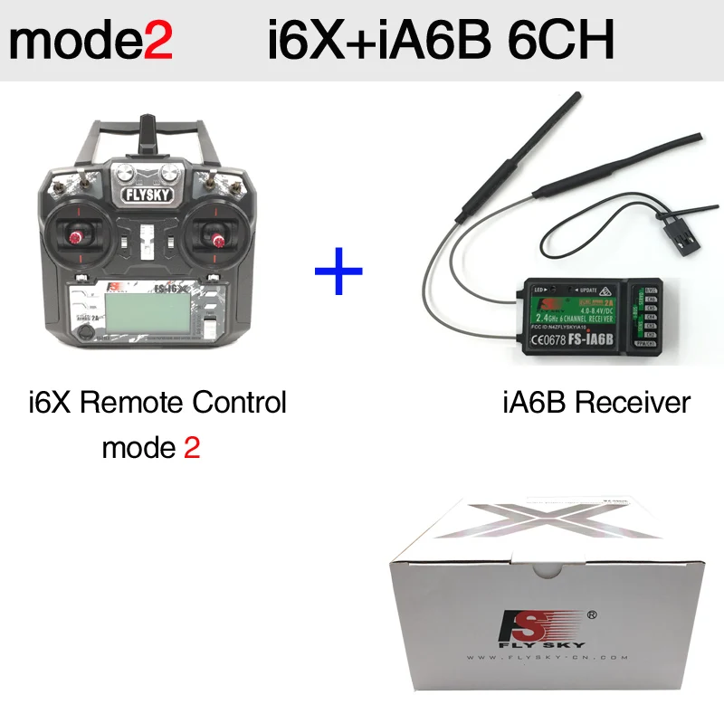 Flysky FS-i6X FS I6X 10CH 2,4G Радиоуправляемый контроллер передатчика с iA10B iA6B A8S X6B приемником для радиоуправляемого вертолета многороторного дрона - Цвет: mode2 i6X iA6B 6CH