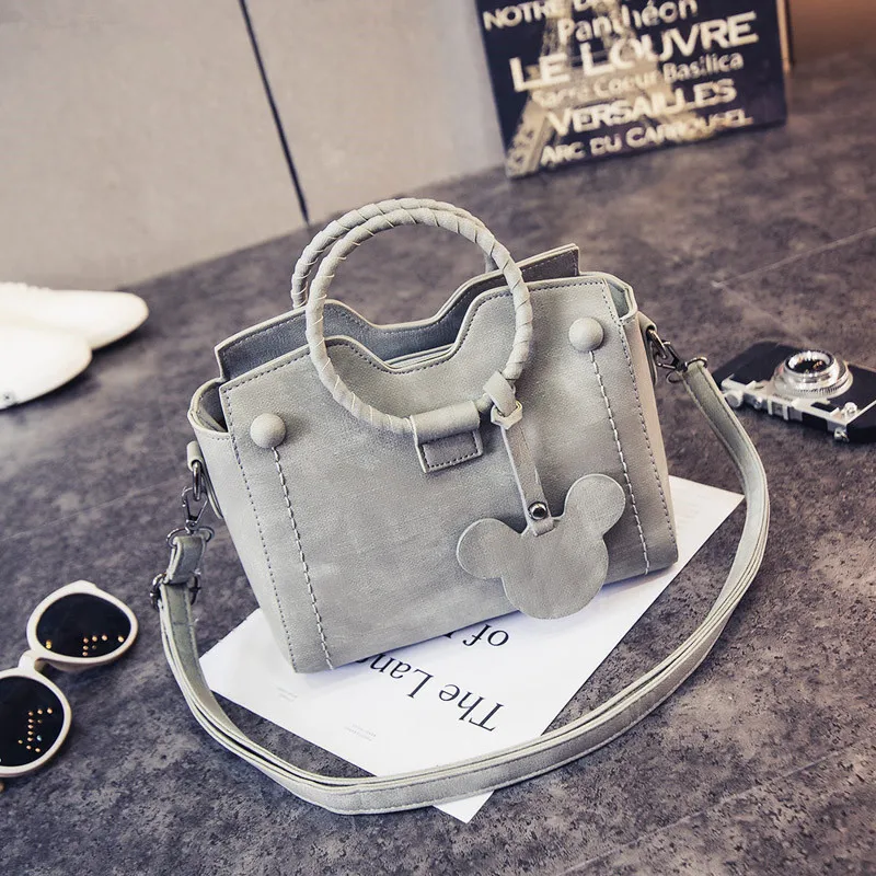 2016 Autumn Solid Women Bag Female Leather Cute Ladies Crossbody Shoulder bags Sweet Boston Girls Messenger bag bolsa feminina | Багаж и