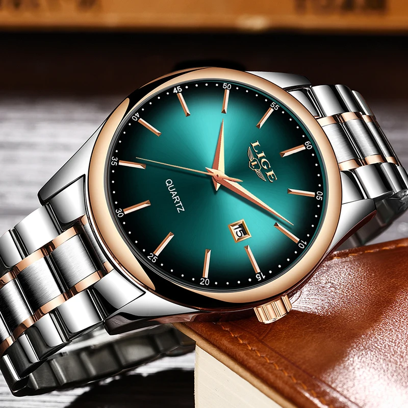 Relogio Masculino LIGE Топ Роскошные повседневные деловые спортивные мужские часы
