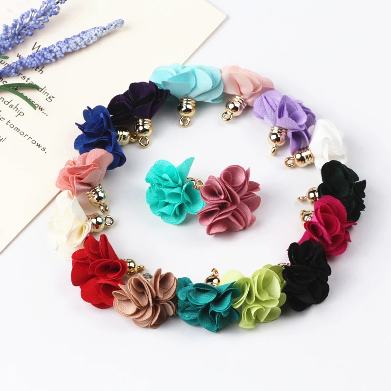 10pcs Mix Color Fabric Flower Tassel Pendants For Keychain Cellphone Straps Jewelry Charms Pendants Diy Sewing Accessories 10pcs Mix Color Fabric Flower Tassel Pendants For Keychain Cellphone Straps Jewelry Charms Pendants Diy Sewing Accessories