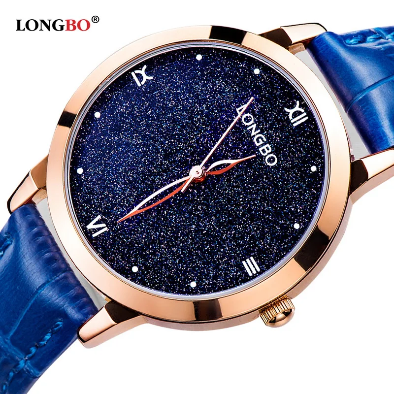 Newest LONGBO Female Watches Women Starry Sky Luxury Leather Strap Ladies Quartz Waterproof Watch Fashion Girl