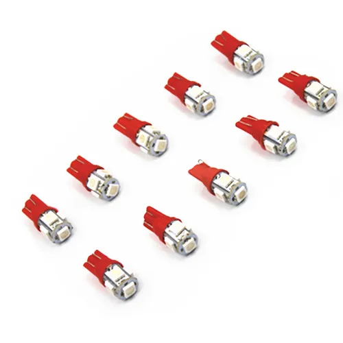 

10x T10 5050 W5W 5SMD 194 168 12V LED Car Rear Side Wedge Tail Light Lamp Bulb W5W 194 168 2825 158 192