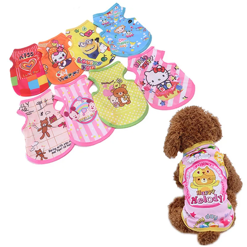 

Dog Clothes Summer Pet Shirts for Dogs Costume Cat Clothing Cartoon Dog Vest Clothes for Dogs Shirts Cotton Small Pet Supplies