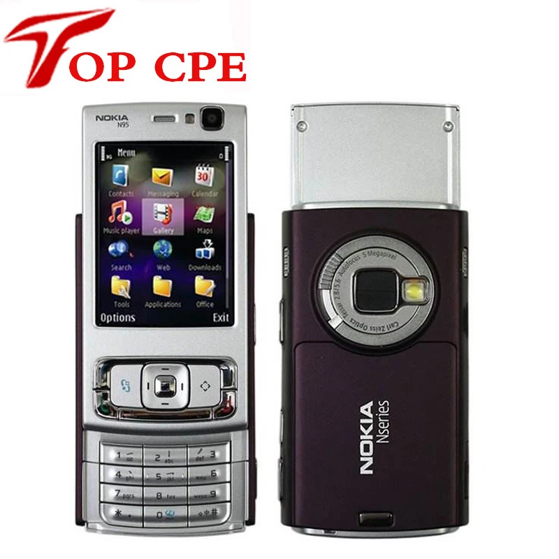N95 Nokia N95 wifi gps 5MP 2,6 ''экран wifi 3g разблокированный отремонтированный мобильный телефон 1 год гарантии