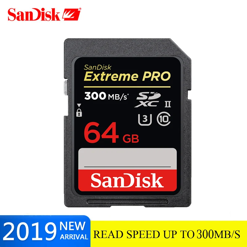 Двойной Флеш-накопитель SanDisk Extreme Pro sd-карта SDXC 64g 128 г 32 г до 300 МБ/с. UHS-I Class10 SDHC записи Скорость 260 МБ/с. слот для карт памяти 4 K для SLR Камера