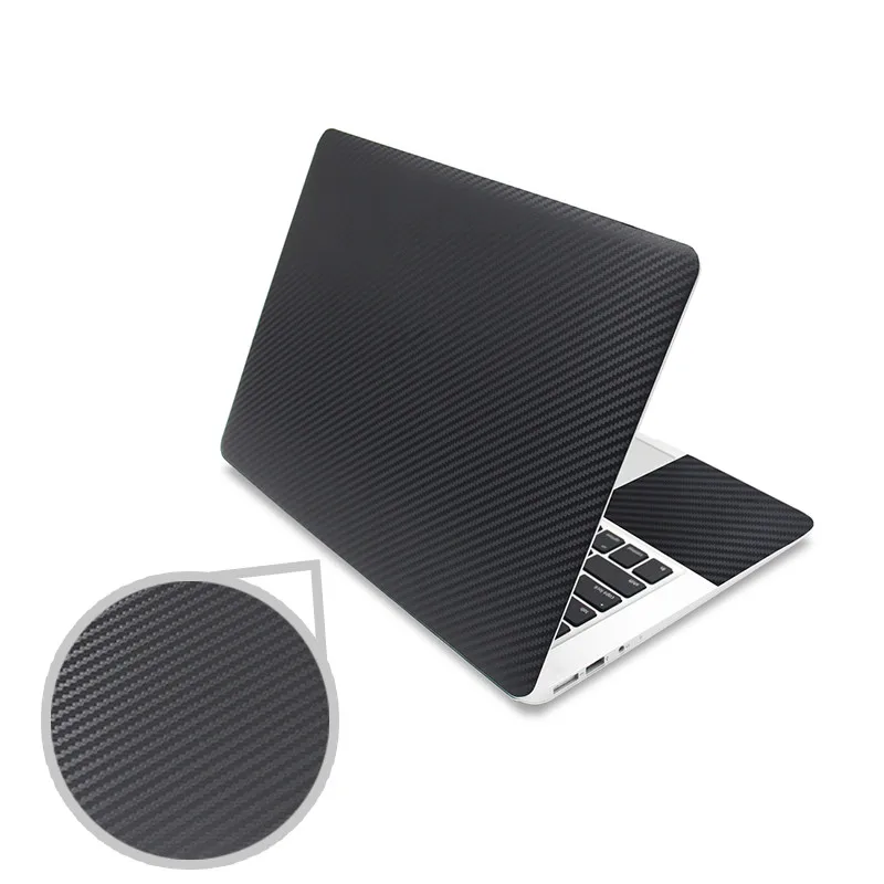 

Black 3D carbon fibre laptop skin sticker 15.6 vinyl stickers for notebook 17"15"14"13" decals for mac air 13.3/mi pro/asus/hp