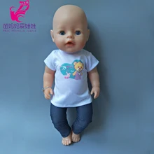 Doll vest pants Fit for 43cm Baby Re Born Doll girl dress boy suit clothes set