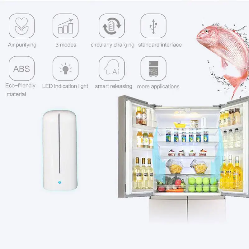 

Adoolla USB Charging Fridge Active Oxygen Purifier Household Mini Deodorization Odor Removing Device