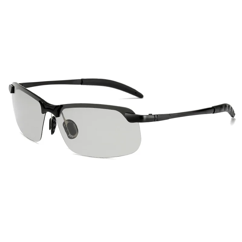 Фотохромные очки Хамелеон поляризационные солнцезащитные очки для мужчин wo мужчин весь день изменение цвета для снега светильник лучи Дневной светильник Oculus de sol - Цвет линз: black