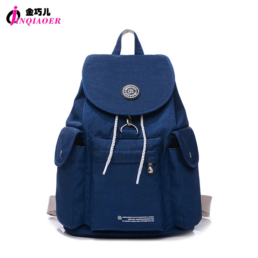 JINQIAOER Brand Drawstring Backpack Large Women Nylon Backpack Rucksack
