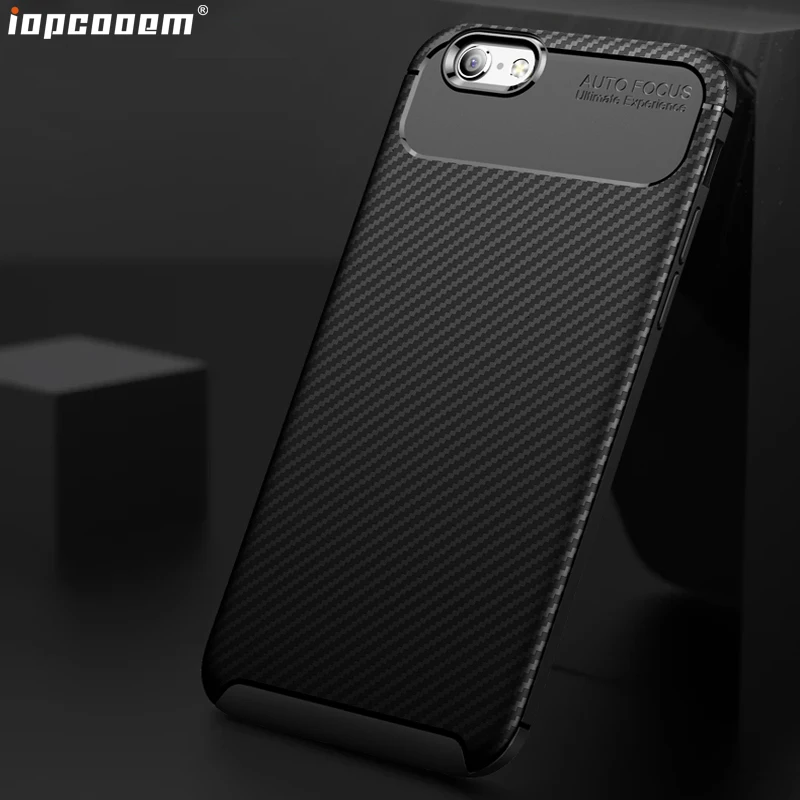 cheap For iphone 6 6S 7 8 X XR XS MAX Case Carbon fiber TPU mobile phone back Cover For iphone 6 6S 7 8 Plus Shell Coque