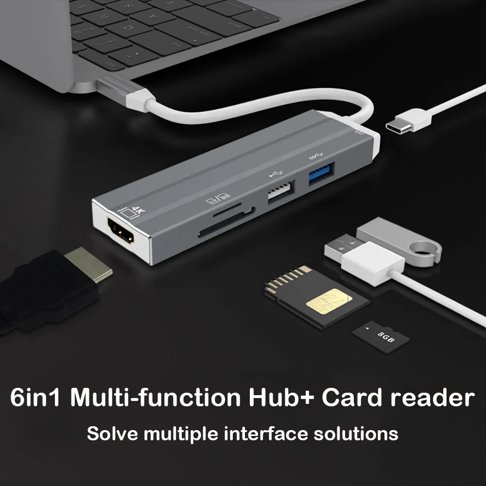 OULLX USB 3,1 мульти usb-хаб разветвитель с портами типа C SD Micro SD USB кардридер ПК Компьютерные аксессуары 4K HDMI usb-хаб