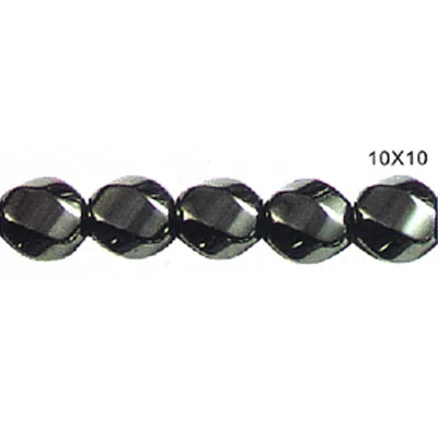 

Magnetic Hematite Twist round beads 10x10 mm