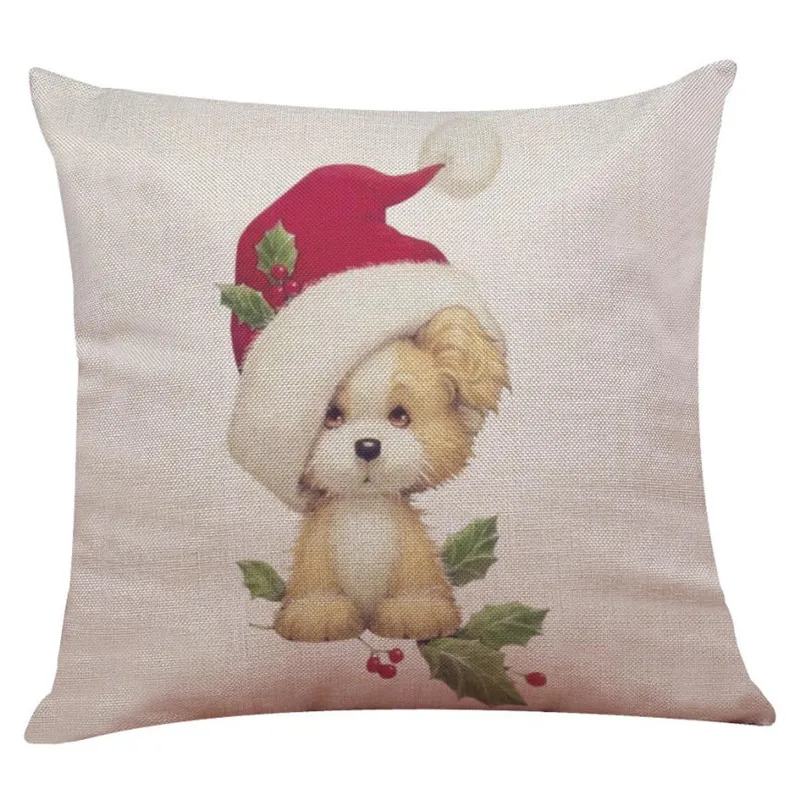New Christmas Cotton Linen Pillow Case Sofa Cushion Cover Home Decor04